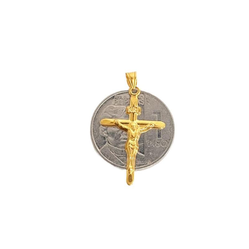 18k Saudi Gold Sacred Cross Pendant - SKU-HHPS7T4T