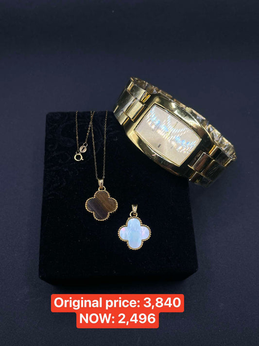 Tauco w/ free B1T1  15mm clover pendant ,free watch included