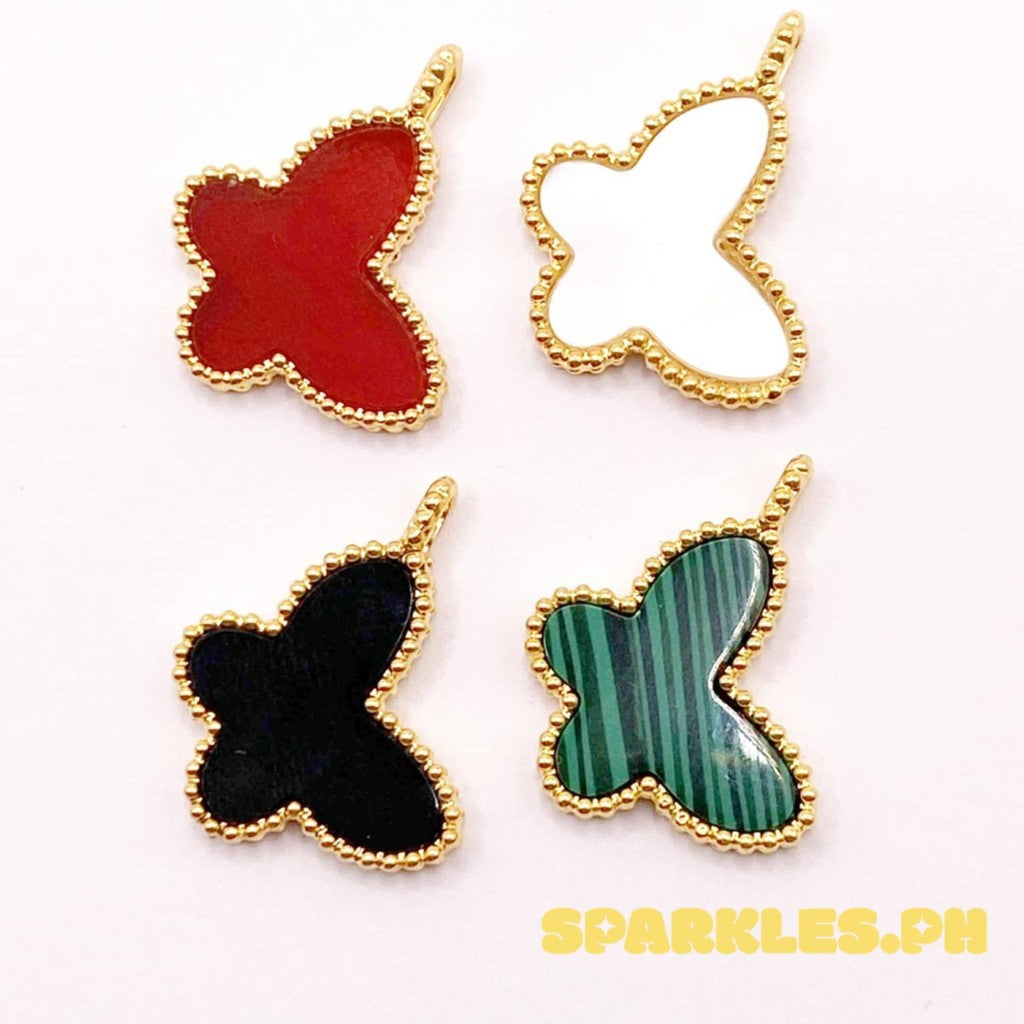 15mm Butterfly Pendant Small Hook 18k Saudi Gold - SKU-79S4A908