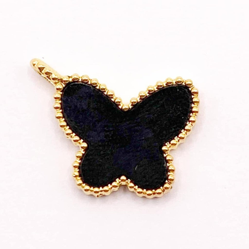 15mm Butterfly Pendant Small Hook 18k Saudi Gold - SKU-79S4A908