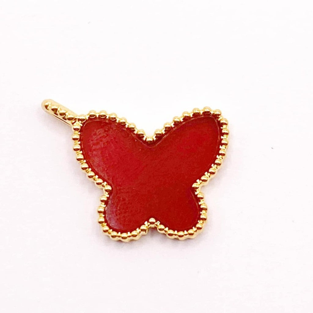15mm Butterfly Pendant Small Hook 18k Saudi Gold - SKU-79S4A908