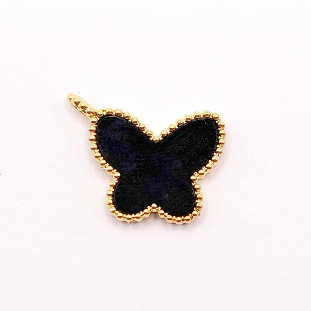 15mm Butterfly Pendant Small Hook 18k Saudi Gold - SKU-79S4A908