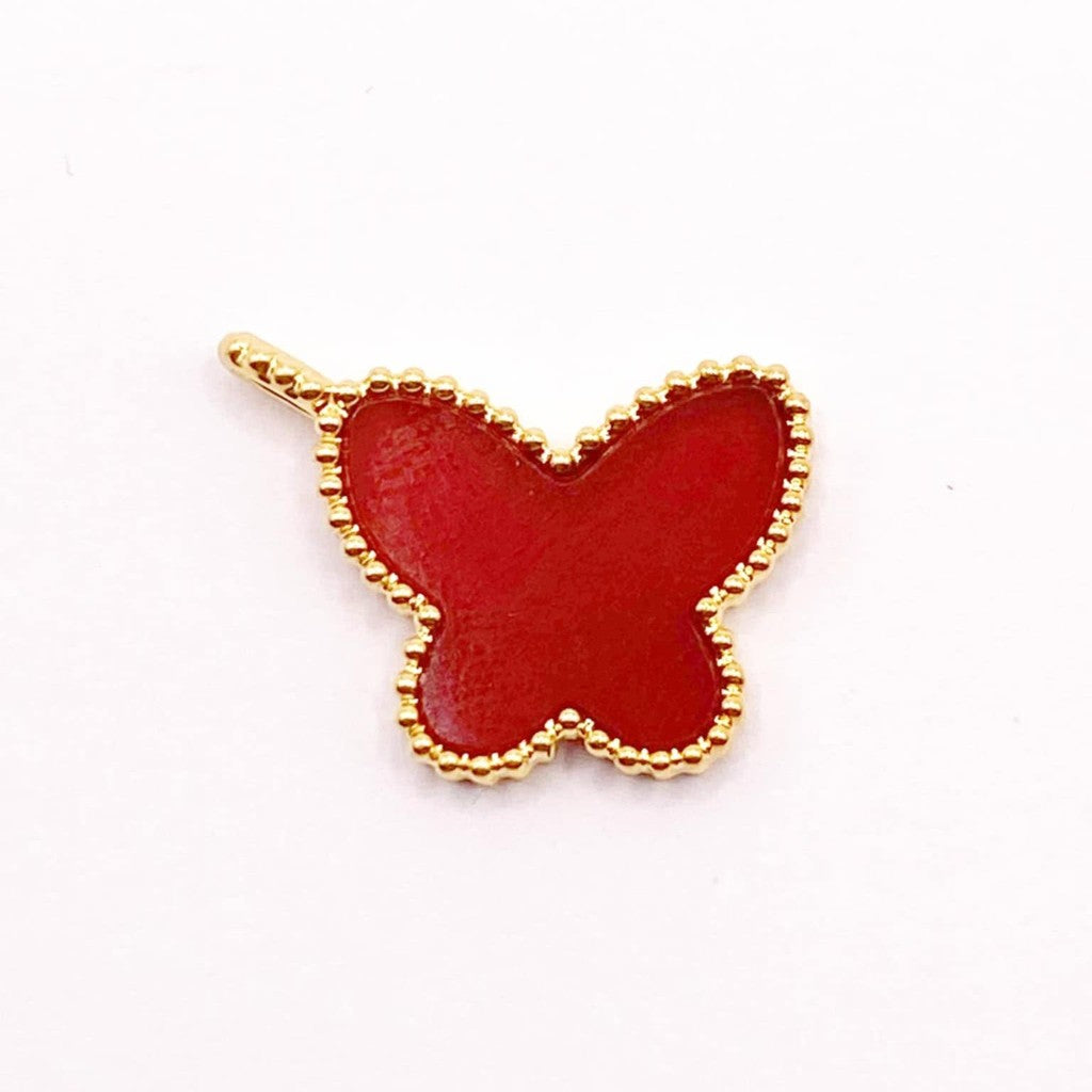 15mm Butterfly Pendant Small Hook 18k Saudi Gold - SKU-79S4A908